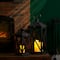 Glitzhome® Black Farmhouse Wood & Metal Lanterns Set